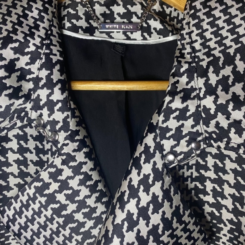 NWOT White House Black Market Houndstooth Belted Jacket - Size L - Picture 4 of 10